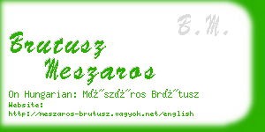 brutusz meszaros business card